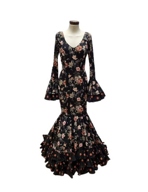 Size 42. Flamenco Dress. Mod. Gala Estampado Negro